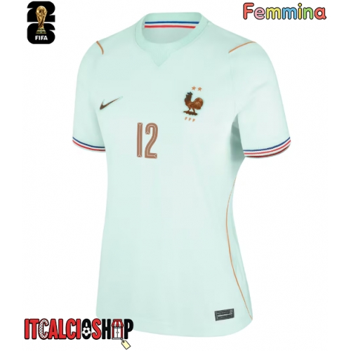 Francia Bradley Barcola #12 Seconda Maglia Femmina Mondiali 2026 Manica Corta